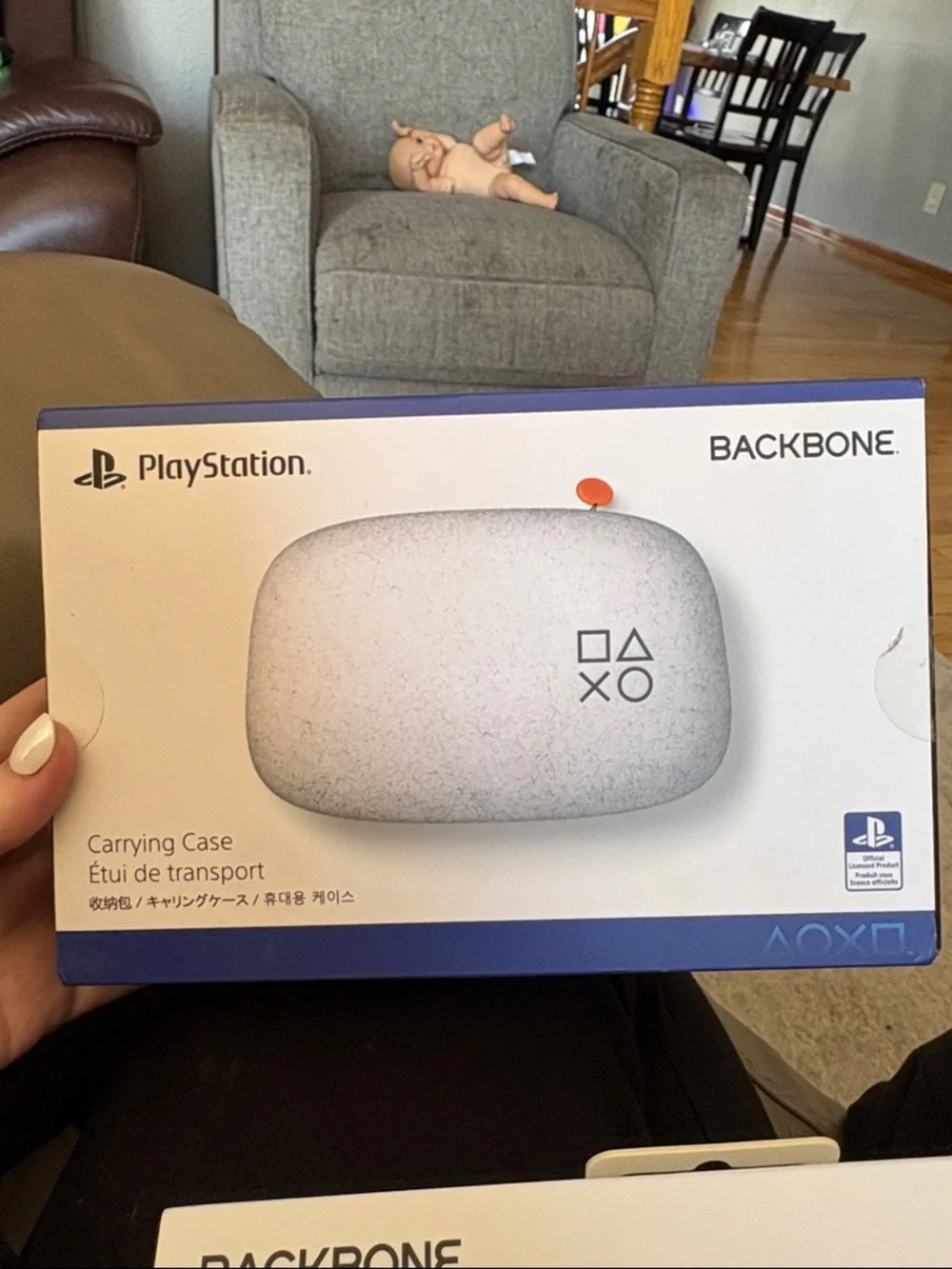 Sony PlayStation Backbone Carrying Case - White with Blue Accents